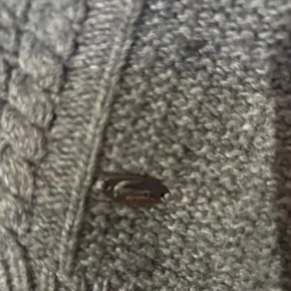Lacoste grey vintage knitted tie belt cardigan sweater size 38 - Picture 5 of 9